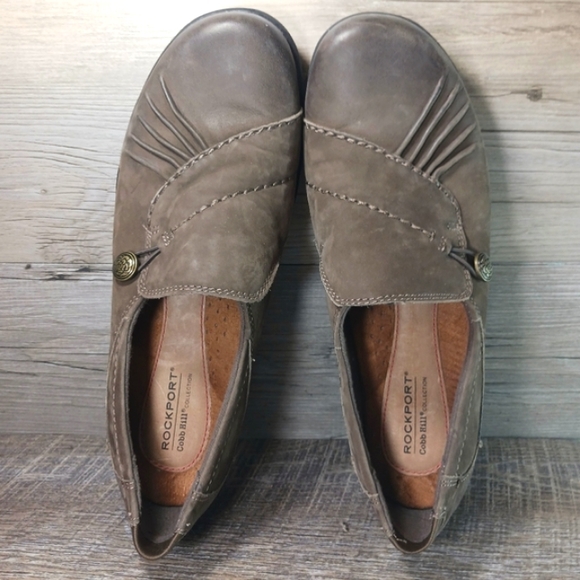 Rockport Loafers Women's 9 Brown Leather Pleated Slip-on Comfort Shoes - Picture 6 of 11